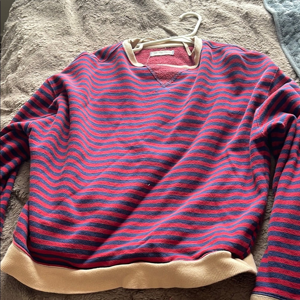 We The Free Red and Blue Striped Sweatshirt